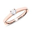 Ring in 14ct rose gold with diamond 0.25 ct.
