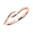 Anillo de compromiso en oro rosa 14 quilates con diamante 0,05 ct.