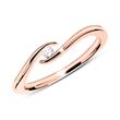 18ct rose gold ring with diamond 0,05 ct.