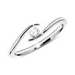 14ct white gold ring with diamond 0,15 ct.