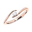 14ct rose gold ring with diamond 0,15 ct.
