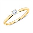 Engagement Ring In 14ct Gold With Diamond 0,15 ct.