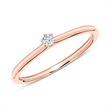 18ct rose gold solitaire ring with diamond 0,05 ct.