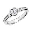 Sterling silver engagement ring heart with zirconia