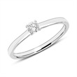 Engraving engagement ring in 14ct white gold with diamond