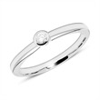 14 quilates anillo grabable de oro blanco con diamante