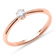 Solitaire ring in 14 karaat roségoud met Diamant 0.15 ct.