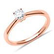 Engagement ring in 14ct rose gold with diamond 0,25 ct.