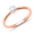 14ct rose gold ring with diamond 0,25 ct.