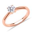 Solitärring aus 14K Roségold mit Diamant, lab-grown