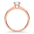 Solitaire ring in 14K rose gold with diamond, Lab-grown