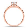 14K rose gold engagement ring with diamond, Lab-grown