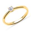 18K gold solitaire ring with diamond, Lab-grown