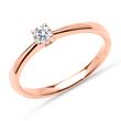 18K rose gold solitaire ring with brilliant-cut diamond, Lab-grown