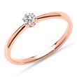18K Pink Gold Ring With Lab-Grown Diamond