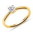 18K gold engagement ring with diamond, Lab-grown