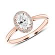 14ct rose gold engagement ring with diamonds