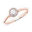 18ct Rose Gold Halo Ring With Brilliant-Cut Diamonds