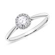 18ct white gold halo ring with diamonds