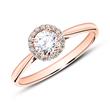 14ct pink gold haloring with diamonds