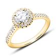 Engagement ring in 18ct gold with diamonds
