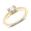 Engagement ring in 18ct gold with diamonds