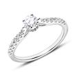 Diamond-Studded Engagement Ring In 18ct White Gold