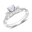 Engagement ring in 18ct white gold with diamonds