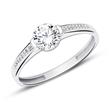 Engagement ring in 375 white gold with zirconia