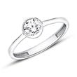 Solitaire ring in 375 white gold with zirconia