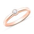 14 karaat roségouden solitaire ring met Diamant