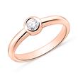 Solitaire ring in 18ct rose gold with diamond