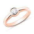 14 karaat roségouden solitaire ring met Diamant