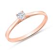 Solitaire ring in 14ct rose gold with diamond