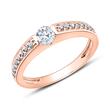 Ring in 14ct rose gold with diamonds