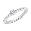 Zirconia set sterling silver engagement ring