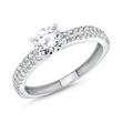 9K white gold engagement ring with zirconia