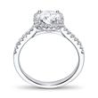 Halo ring, 750 white gold, diamonds, approx. 1.38 ct.