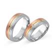 Wedding rings 18ct tricolour gold with diamond