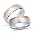 Wedding rings 8ct white and red gold with diamond