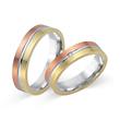 8ct tricolor gold wedding rings with diamond