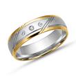 Wedding rings 18ct yellow-white gold 3 diamonds