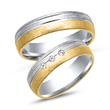 Wedding rings 8ct yellow-white gold 3 diamonds