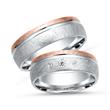 Wedding rings 18ct white and red gold 3 diamonds