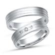 Wedding rings 14ct white gold 3 diamonds