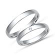 Wedding rings 14ct white gold with diamond