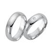 Wedding rings 14ct white gold with diamond