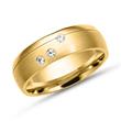 8ct yellow gold wedding rings 3 diamonds