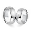 Wedding rings 18ct white gold with diamond