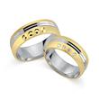 Wedding rings 8ct yellow-white gold 4 diamonds